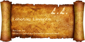 Lehotay Levente névjegykártya