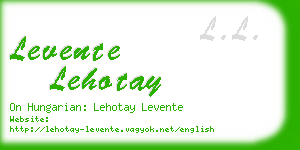 levente lehotay business card